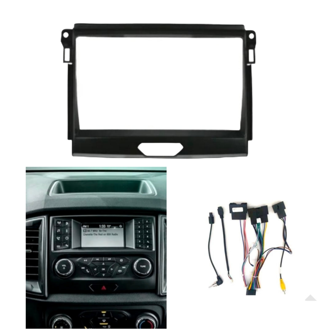 Kit Montaggio Autoradio 9"Pollici Ford Ranger (2015-2020), Mascherina, Cablaggio per Autoradio Android