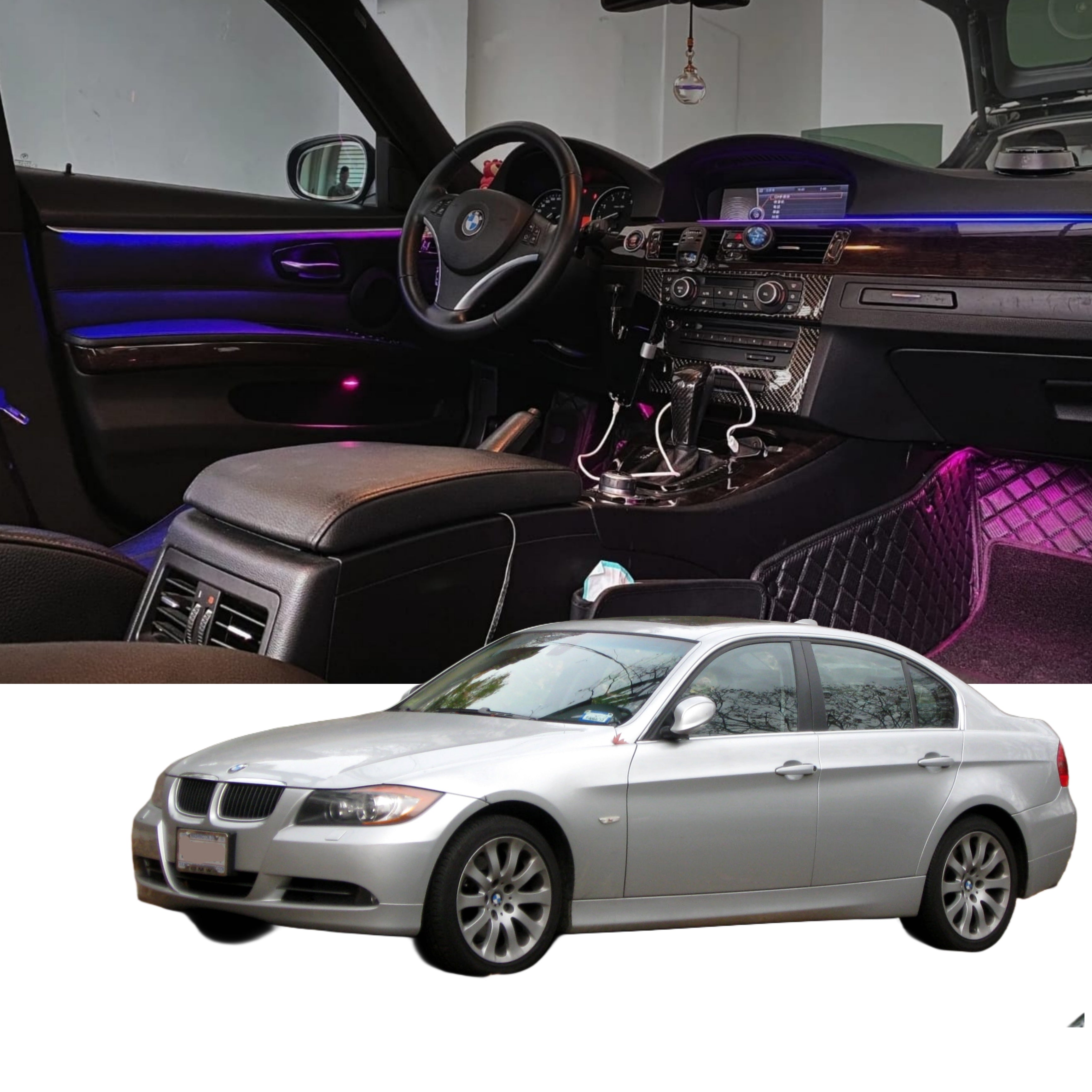 Ambient Light per BMW Serie 3 E90, E91 (2005-2013), 256 Colori RGB