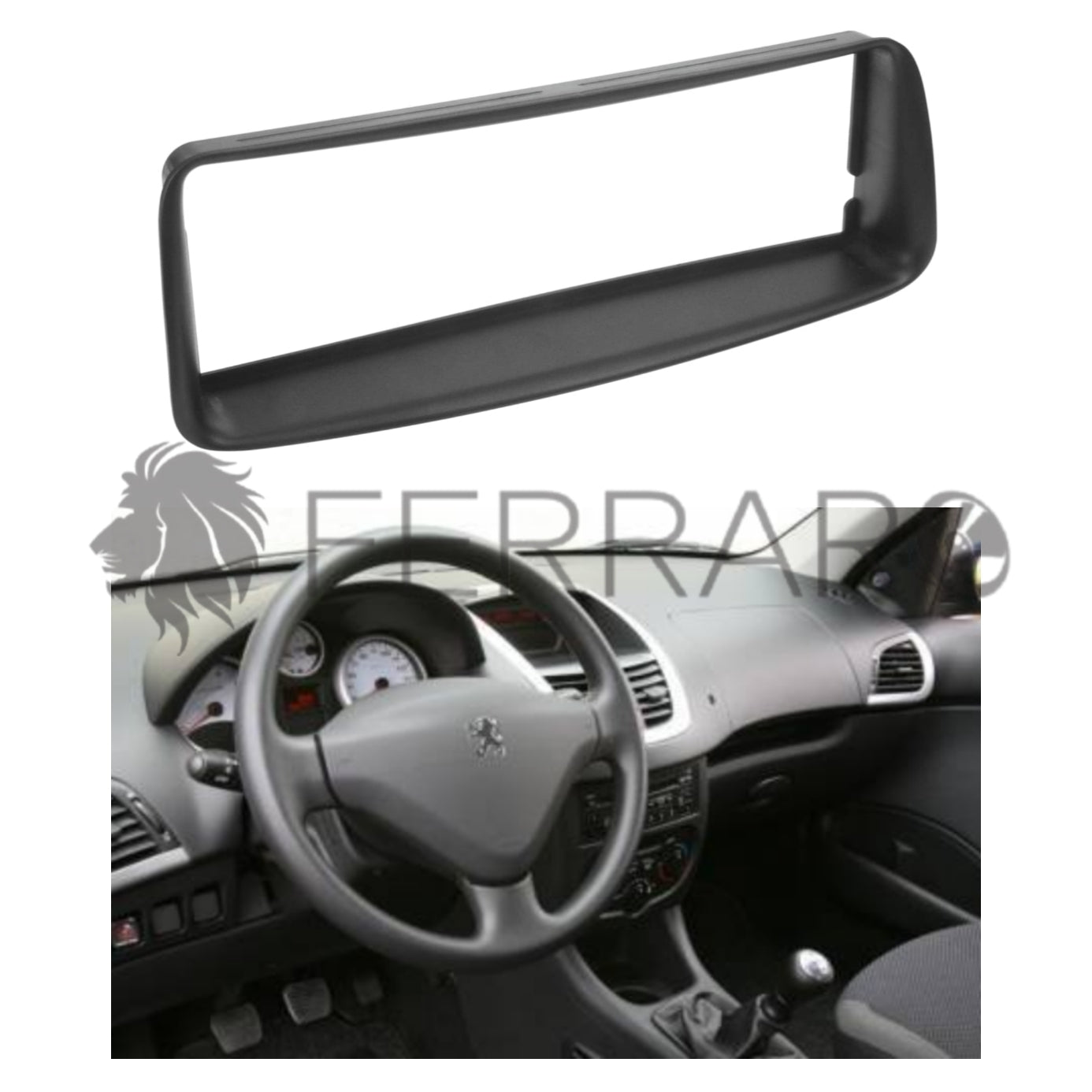 Car radio cover, 1DIN, Peugeot 206