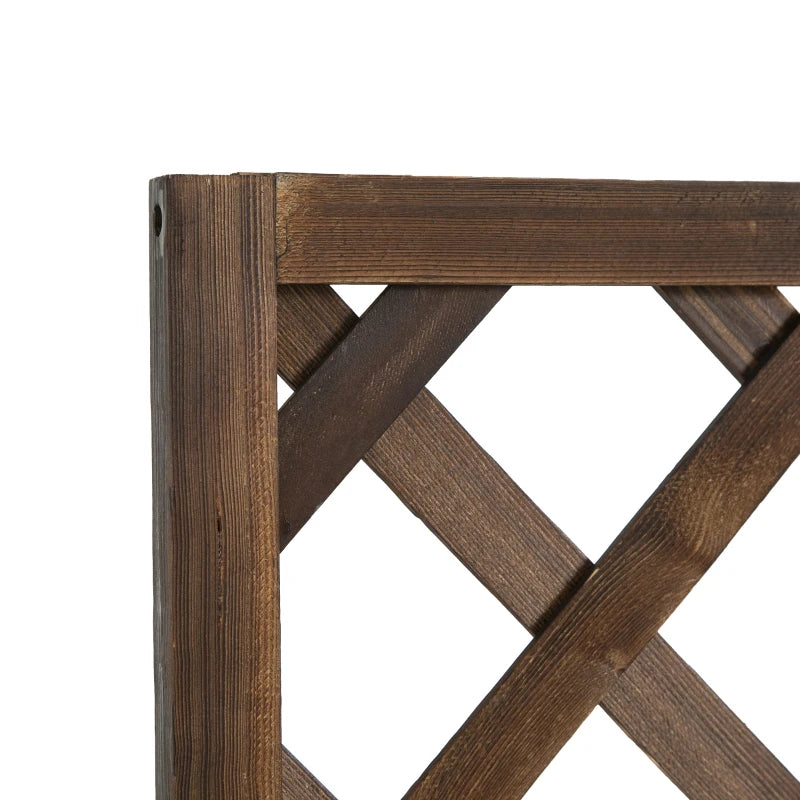 Outsunny Fioriera da Esterno con Grigliato per Rampicanti e Vaso, in Legno di Abete, 72.5x31.5x149.5 cm