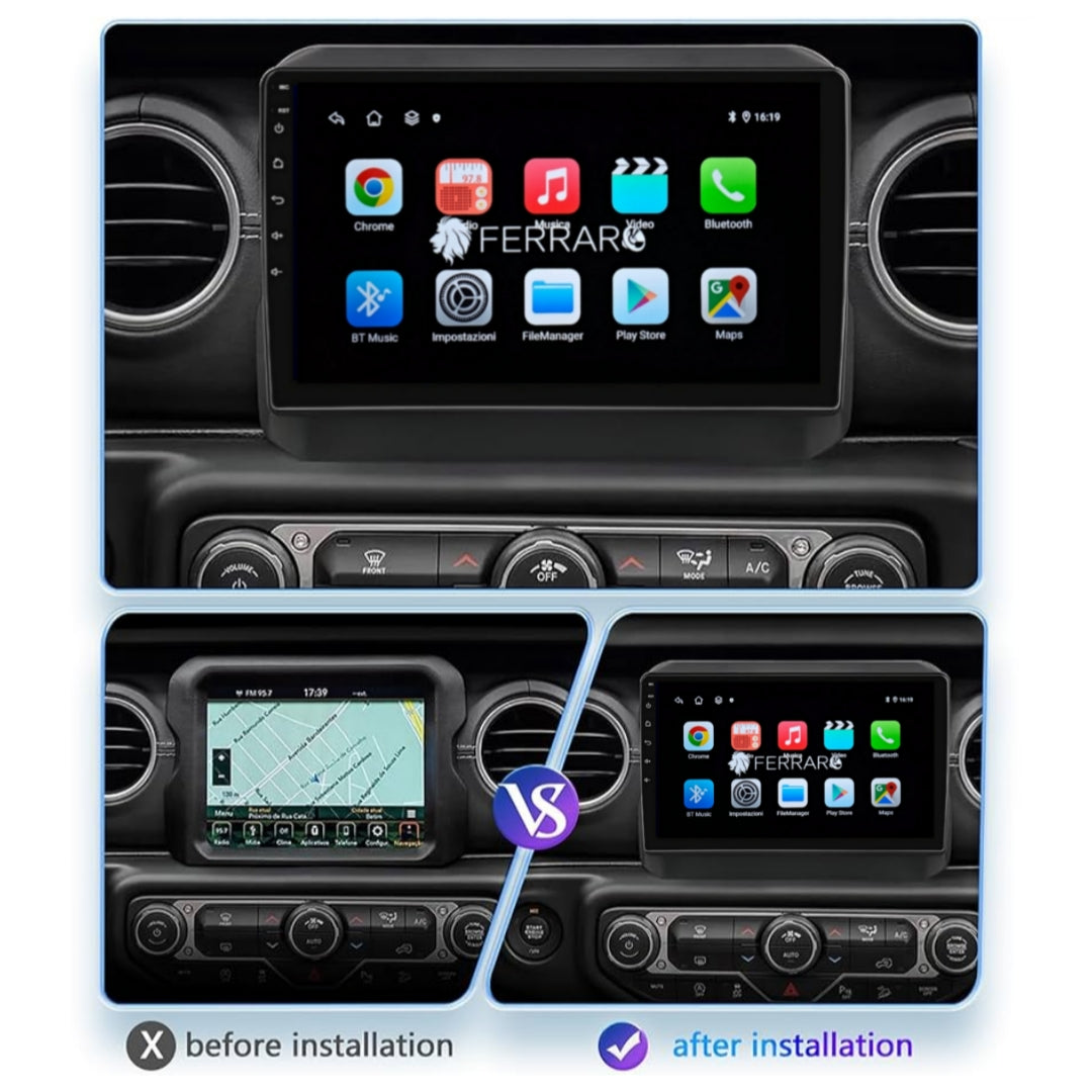 Autoradio per Jeep Wrangler 4 JL 9" | 2017-2025 | Android | Bluetooth | CarPlay | Android Auto | 2GB/4GB/6GB/8GB Ram