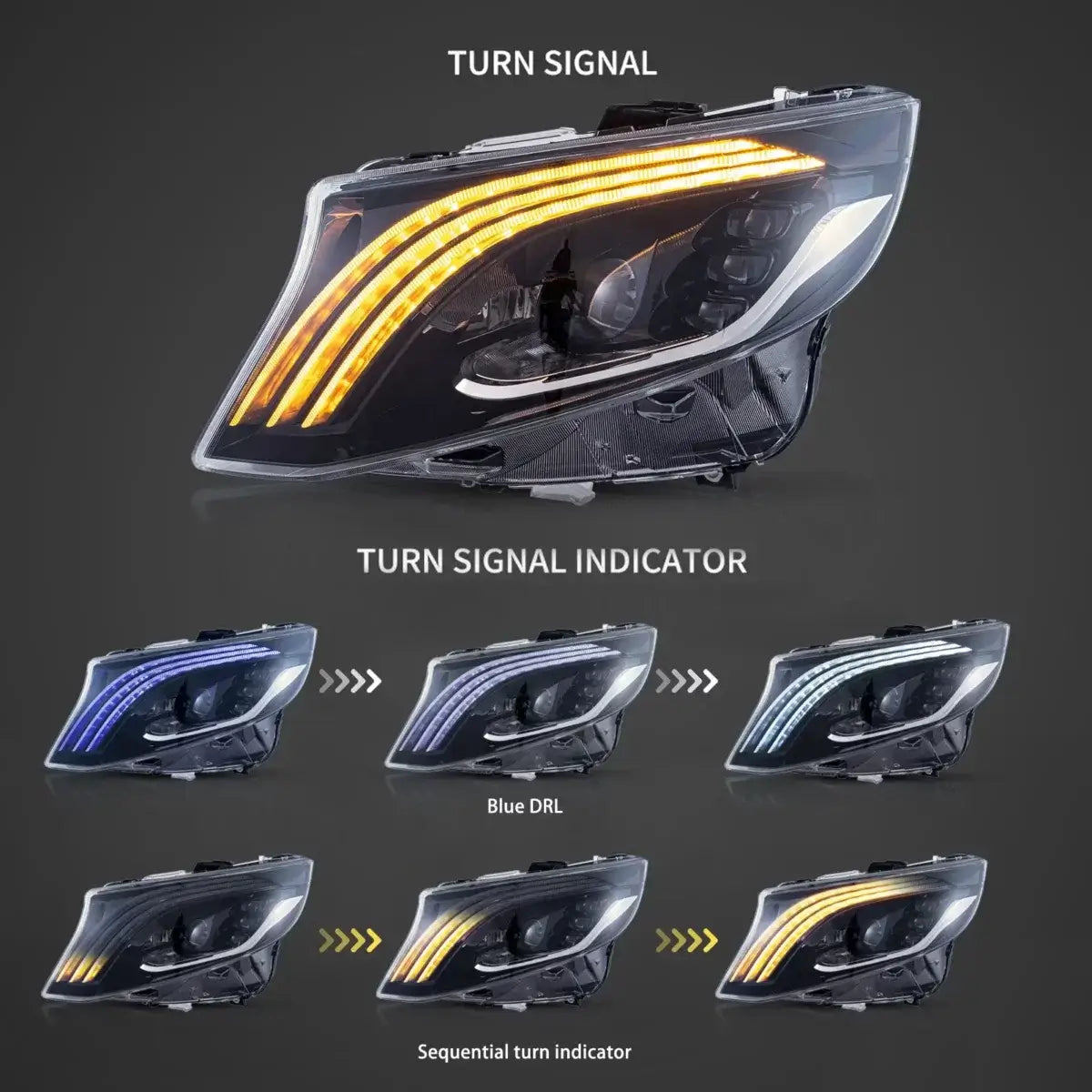 Fanali Anteriore Completo per Mercedes Vito W447 (2016-2023) a LED