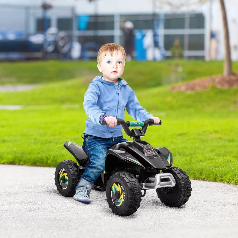 HOMCOM Quad Elettrico per Bambini 18-36 Mesi con Batteria Ricaricabile da 6V, 72x40x45.5 cm, Nero