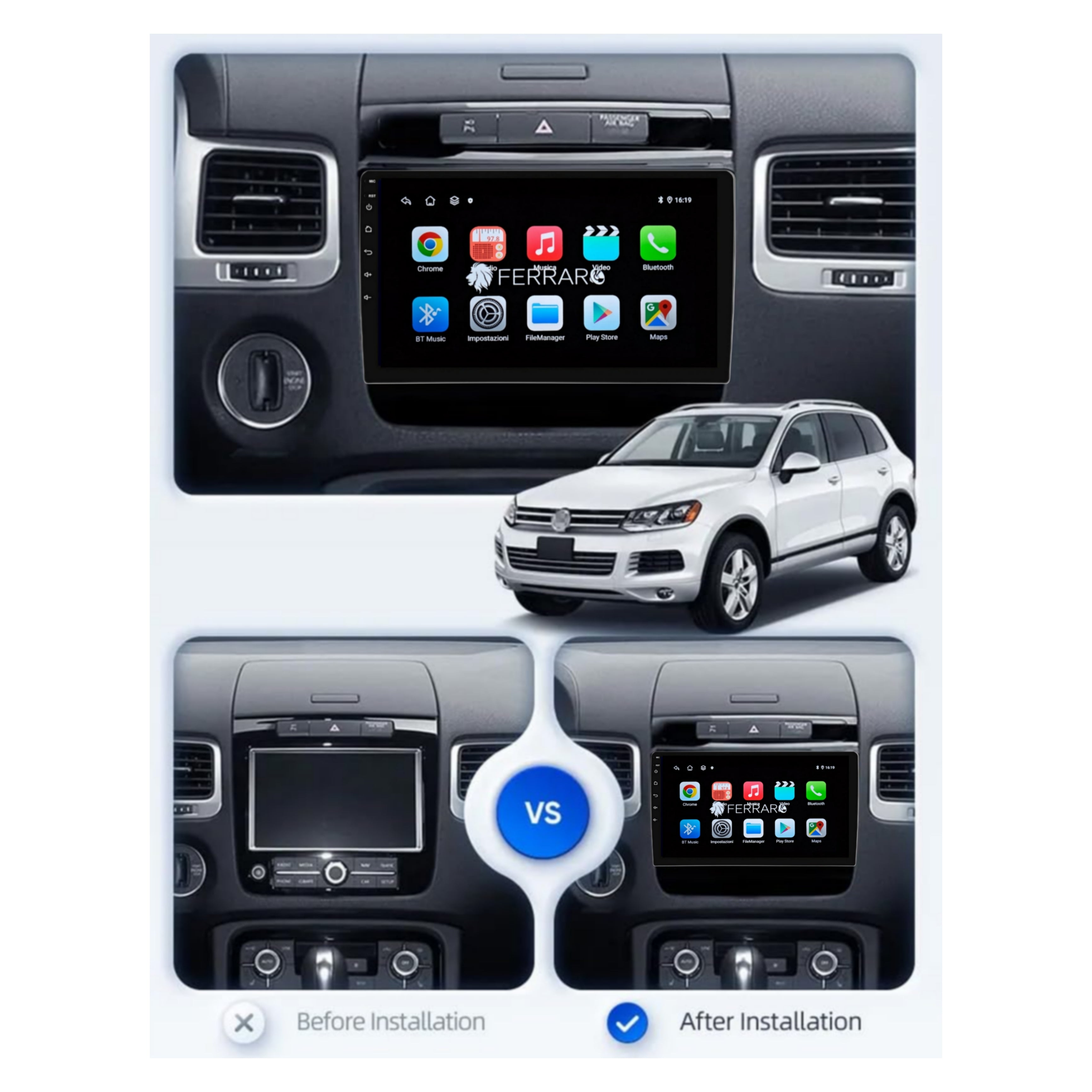Autoradio per Volkswagen Touareg 7P 9" | 2010-2018 | Android | Bluetooth | CarPlay | Android Auto | 2GB/4GB/6GB/8GB Ram
