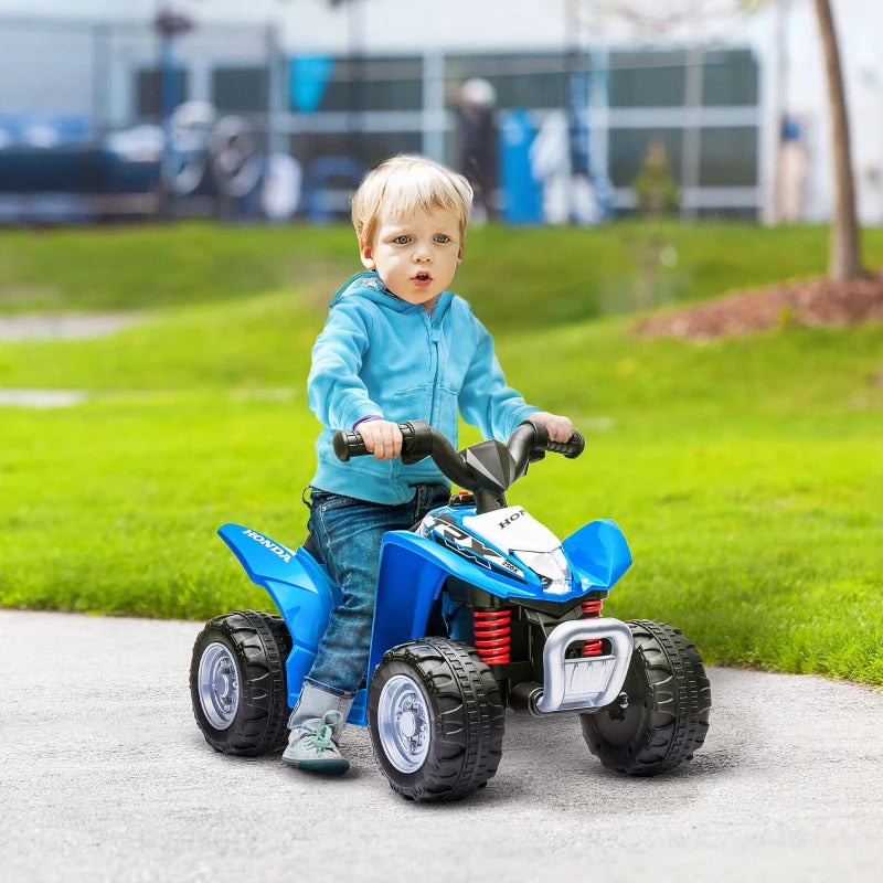AIYAPLAY Quad Elettrico per Bambini 18-36 Mesi con Luci LED, Clacson e Pedali, 65.5x38.5x43.5 cm, Blu