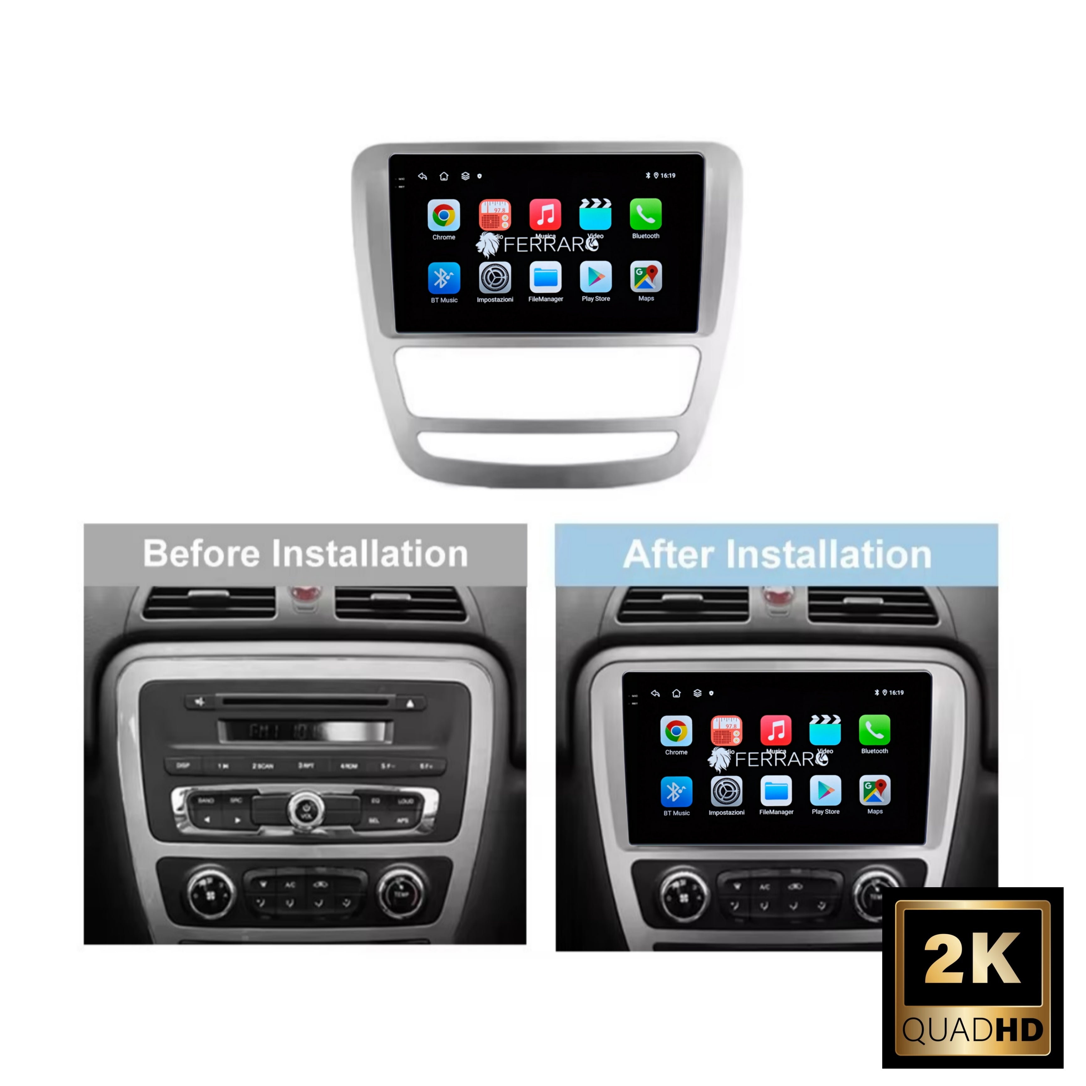 Autoradio per Evo Cross 4 (2022-2026) 9" 2K, Android, Bluetooth, CarPlay, Android Auto, 12/256GB Ram