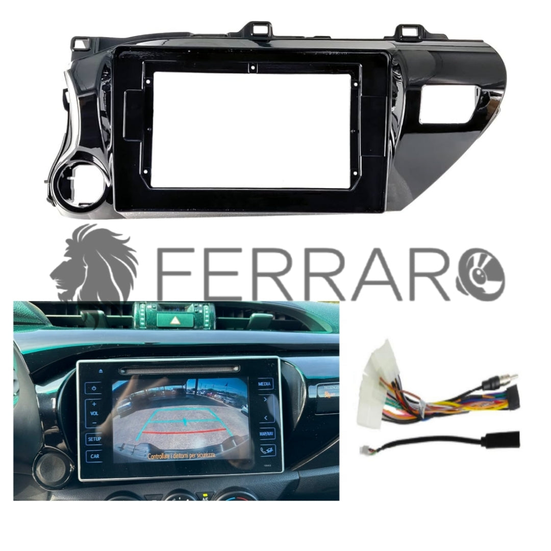Kit Montaggio Autoradio 10.1"Pollici Toyota Hilux AN120 (2015-2024) Mascherina, Cablaggio Autoradio Android