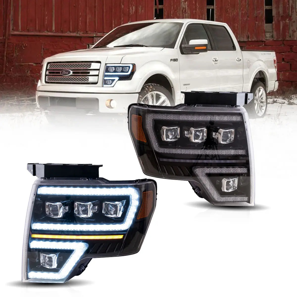 Fanali Anteriore Completo per Ford F150 12ª Serie (2009-2014) a LED