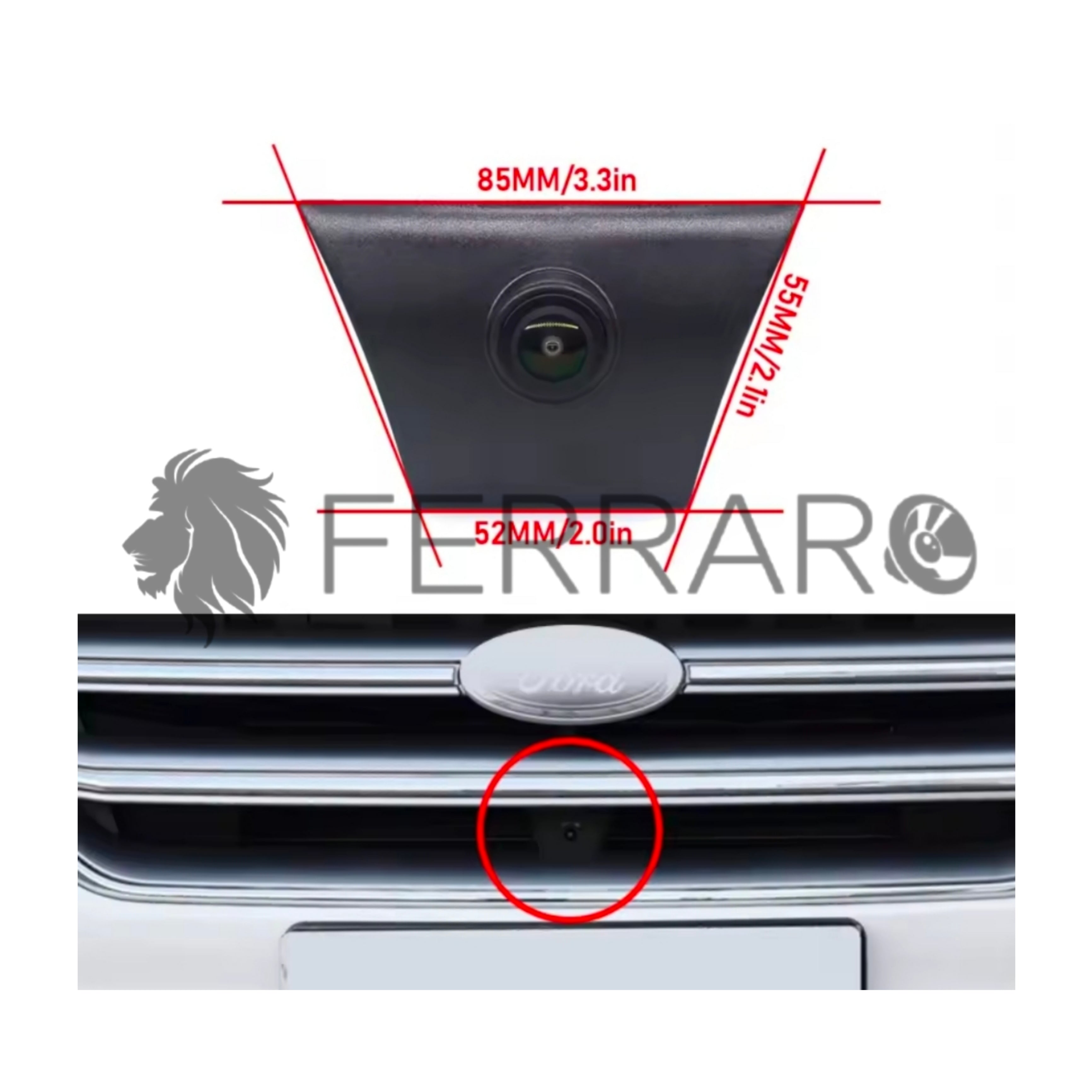 Telecamera Frontale per Ford Kuga, Escape (2013-2019) | AHD, 1920x1080 | 170° Gradi