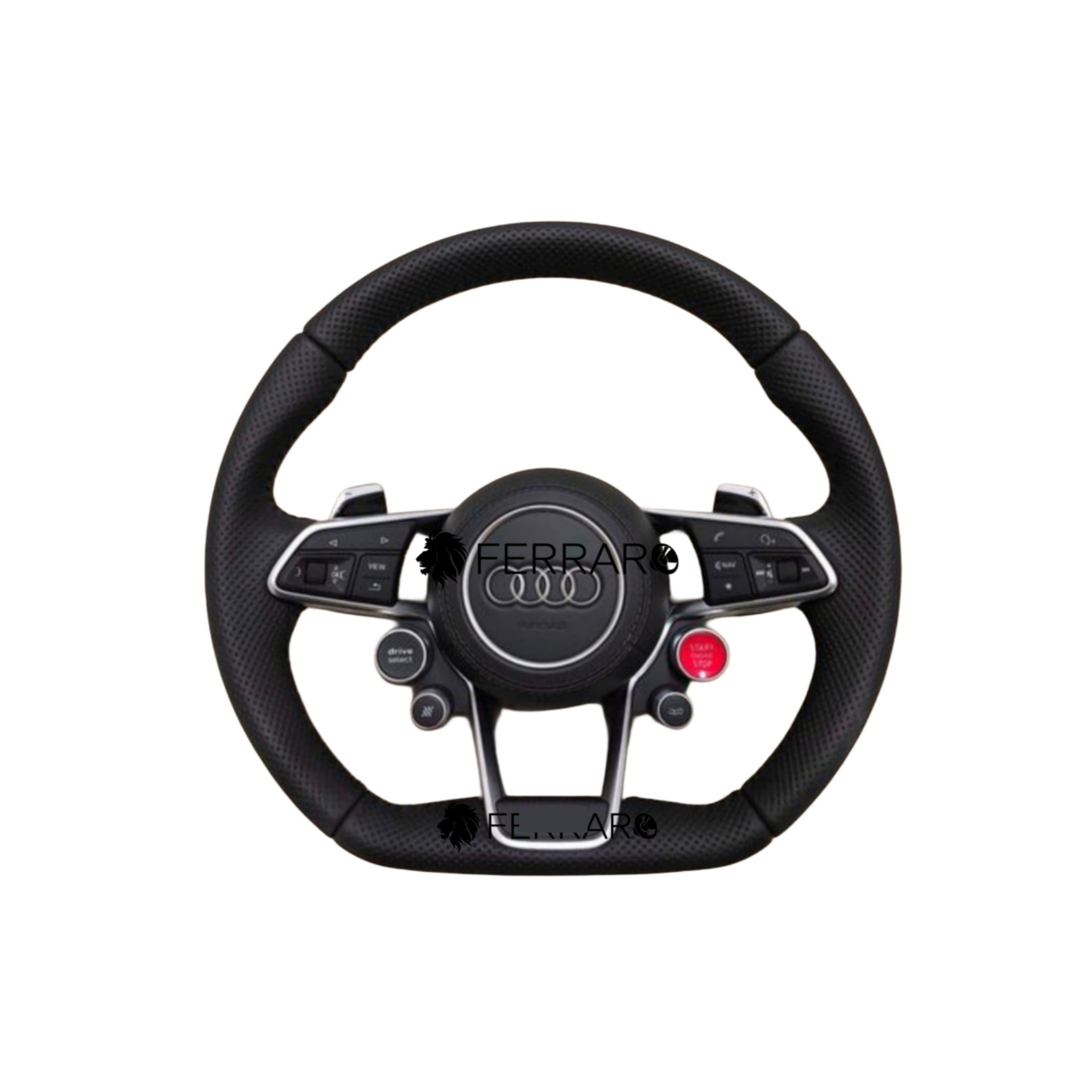 (PRENOTA) Volante per Audi, Carbonio Diagonale, Foratura, Galvanica, Pulsanti, RS