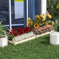 Outsunny Letto Rialzato per Orto e Giardino con Divisorio Interno e Fondo Aperto, 237x60x25cm, Legno Naturale