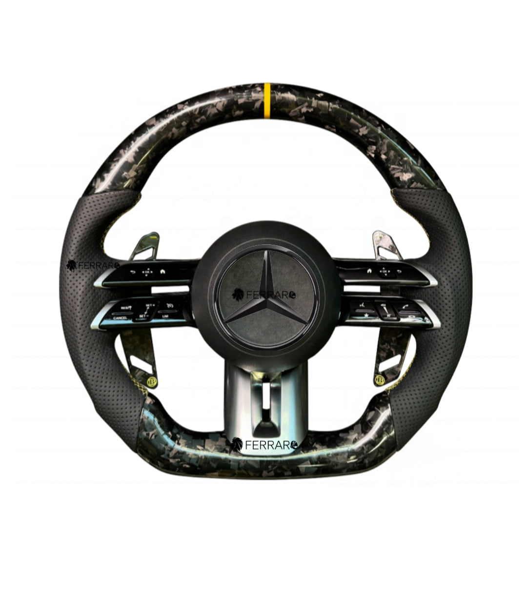 Volante per Mercedes, Nero, Logo Nero, Stile Forgiato