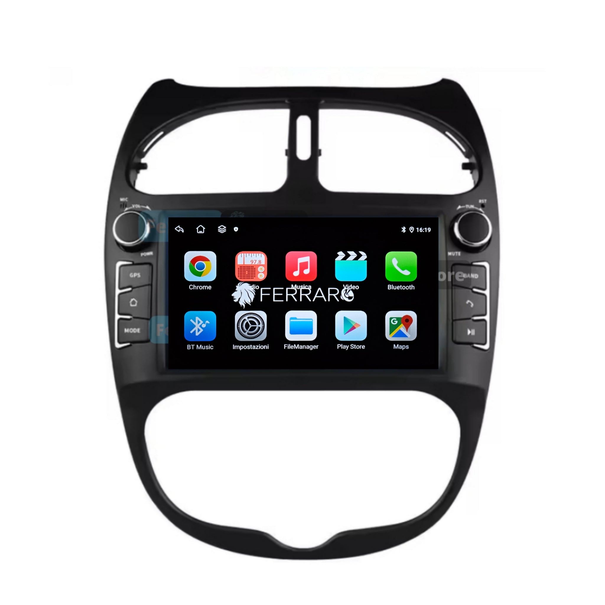Autoradio per Peugeot 206 7" | 2000-2016 | Android | Bluetooth | CarPlay | Android Auto | 4GB/8GB Ram