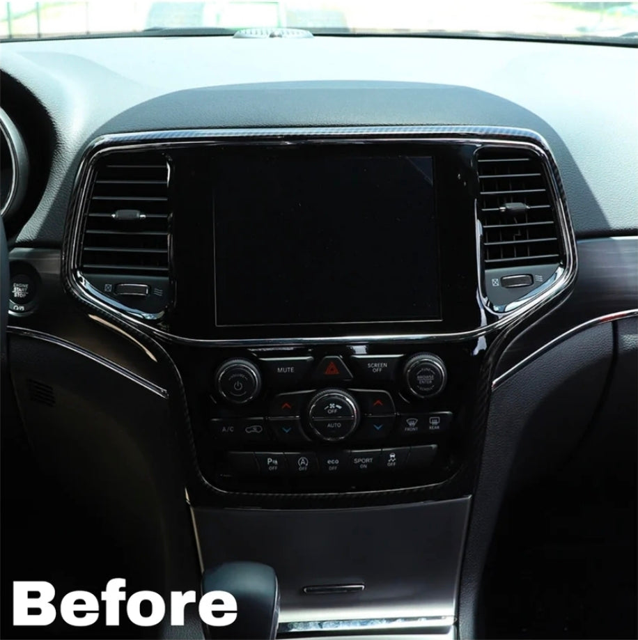 Kit Montaggio Autoradio 9"Pollici Jeep Grand Cherokee (WK2) Nera (2014-2017) Mascherina, Cablaggio per Autoradio Android