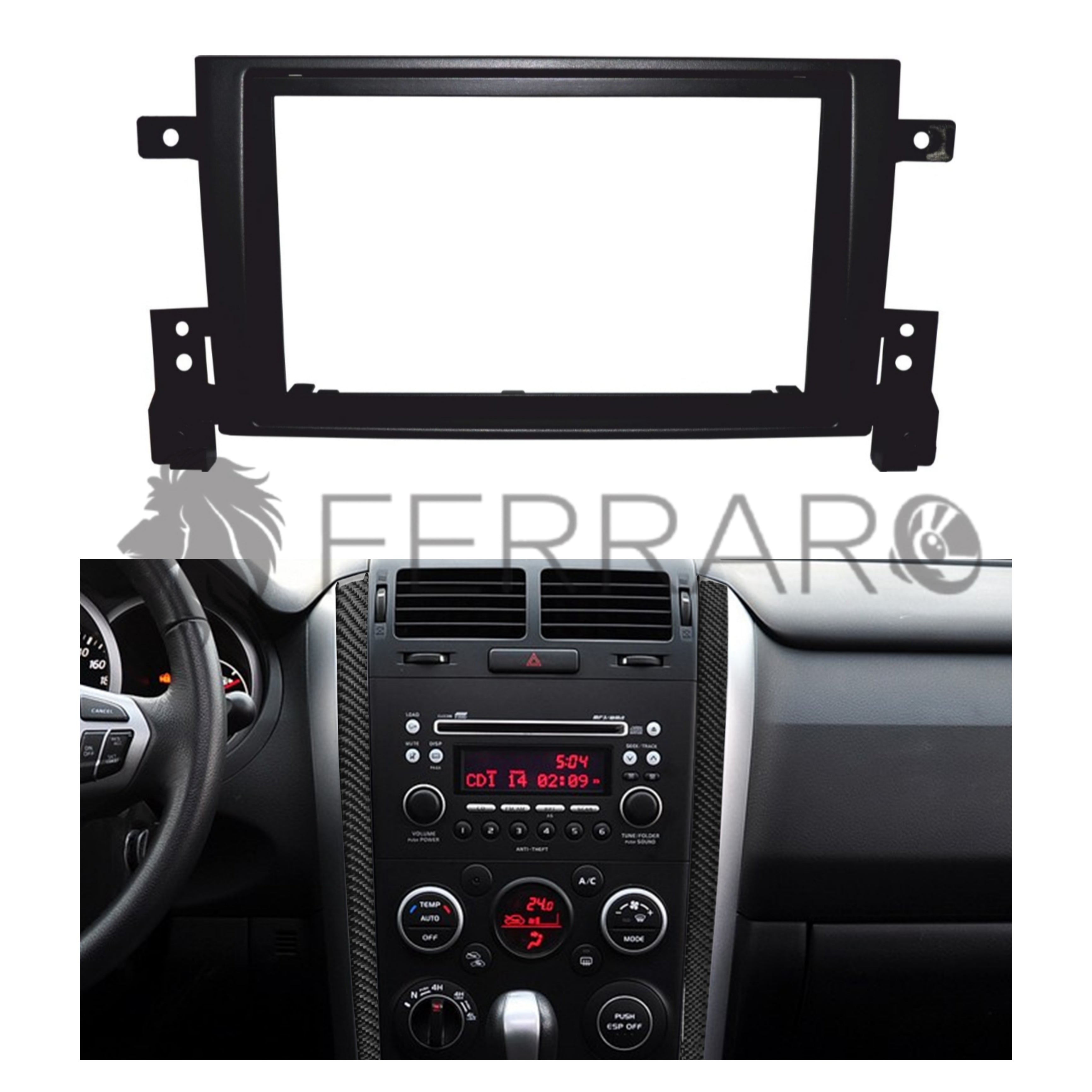 Car Radio Panel, 2DIN No Frame, Suzuki Gran Vitara from 2005