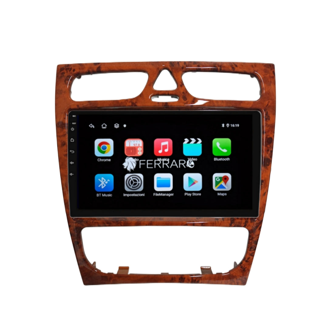 Autoradio per Mercedes Classe C 9" (2000-2004) Android, Bluetooth, CarPlay, Android Auto, 2GB/4GB/6GB/8GB Ram