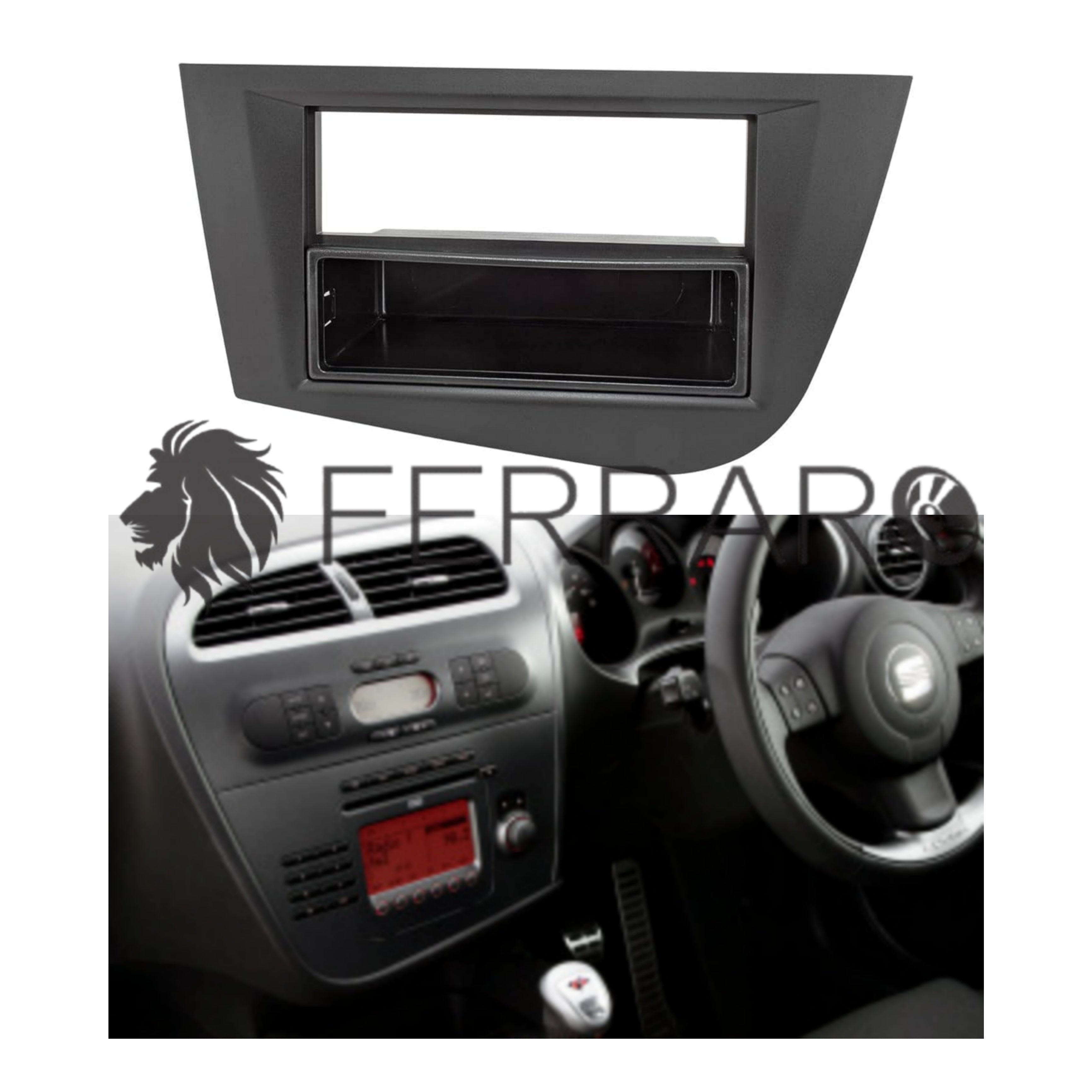 Car Radio Panel, 1 Iso with Drawer, Seat Leon, 2005 - 2012