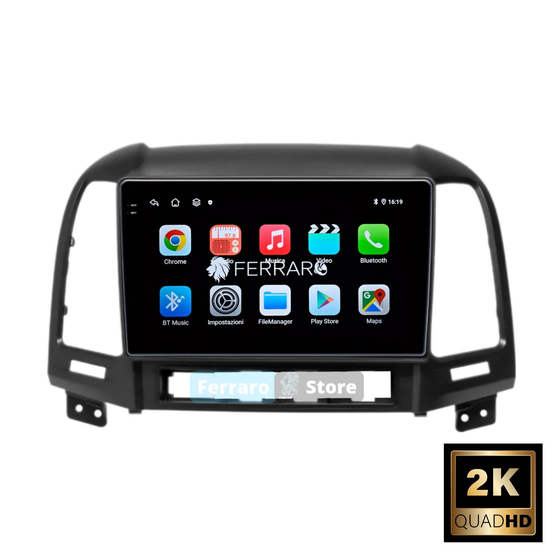 Autoradio per Hyundai Santa Fe2 9" 2K | 2006-2012 | Android | Bluetooth | CarPlay | Android Auto | 12/256GB Ram