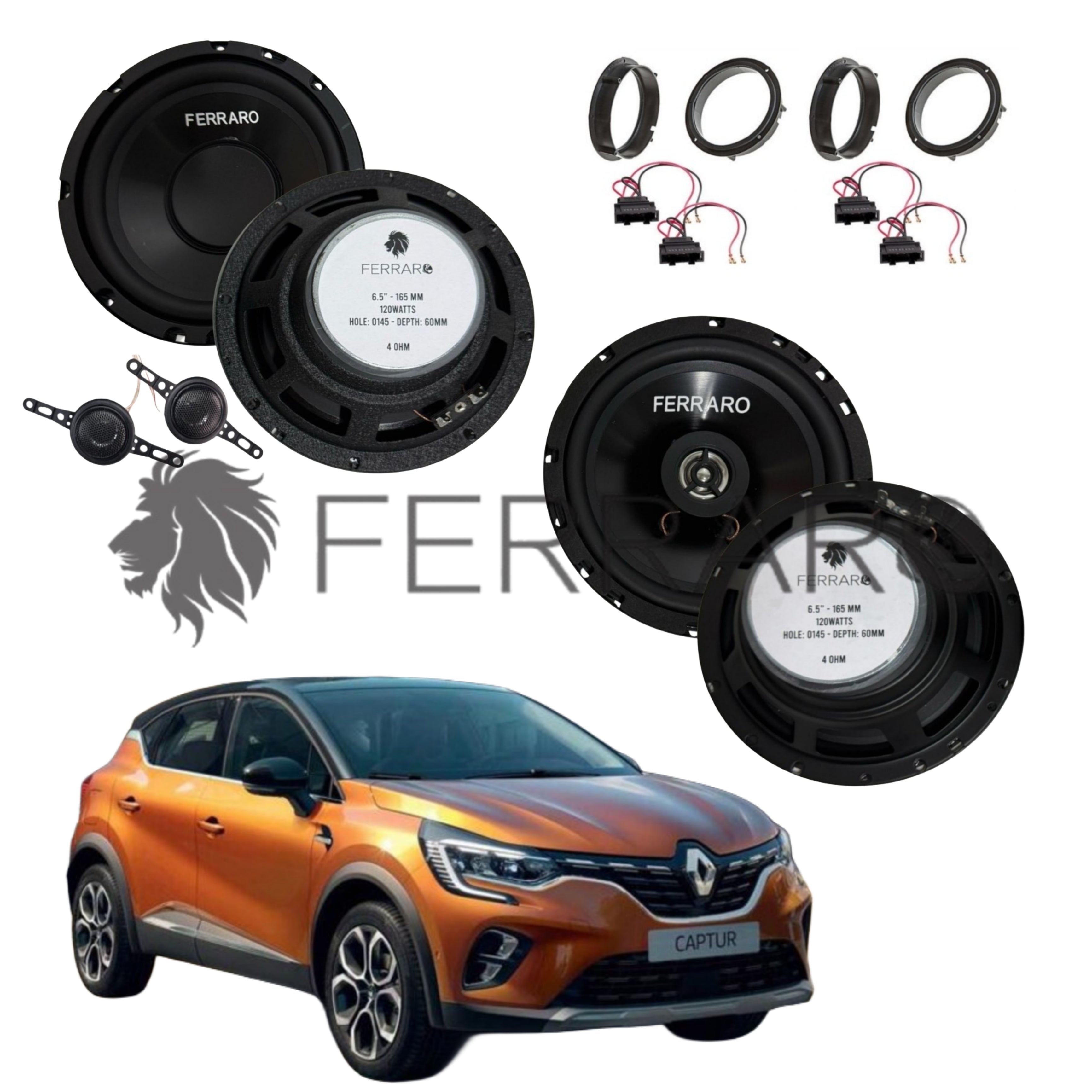 FerraroStore Kit 6 Altoparlanti | ASK-165.2 | ASC-652PC | Ant/Post | Renault Captur I | 1ª Serie (2013-2019)