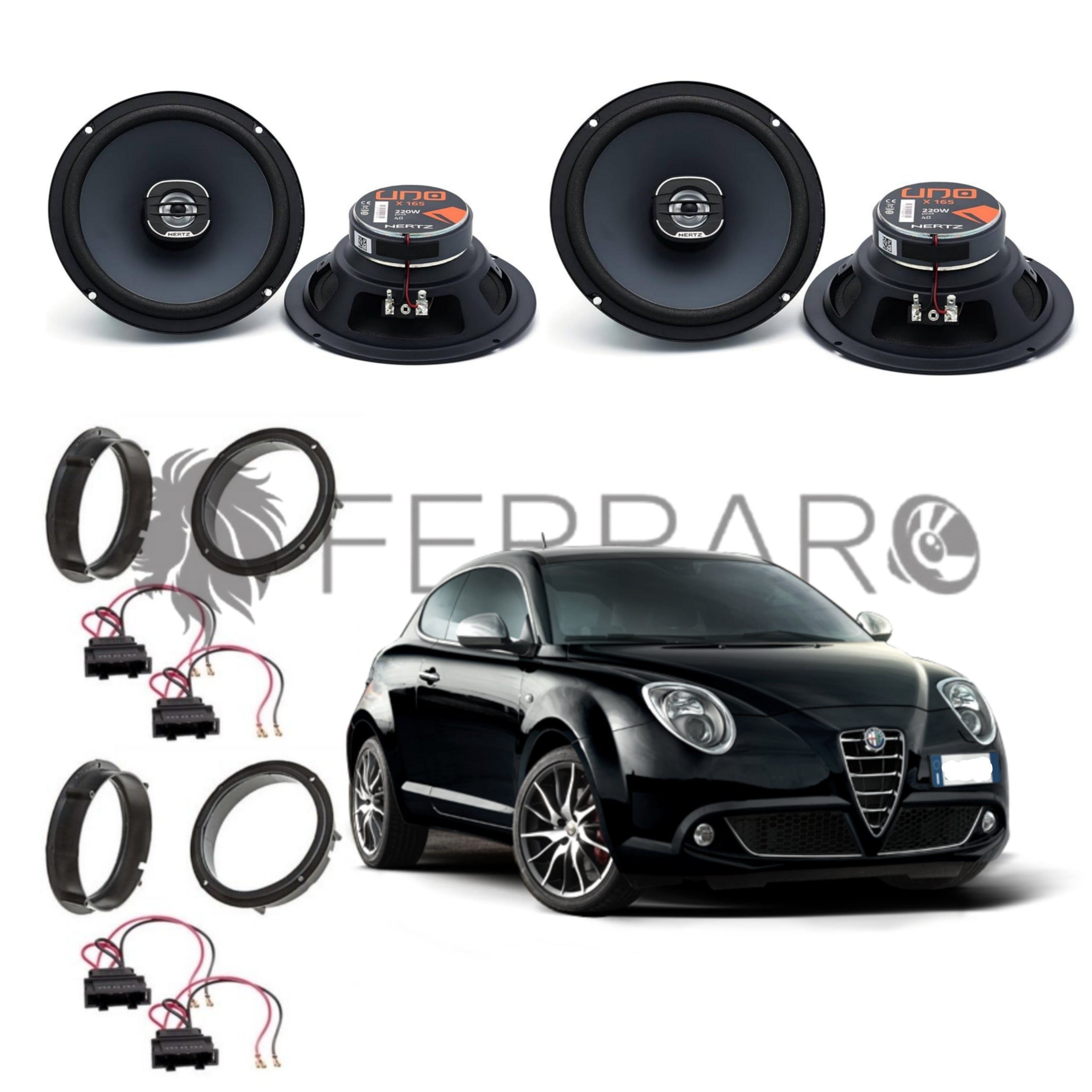 Hertz Kit 4 Casse | X 165 | Ant/Post | Alfaromeo Mito