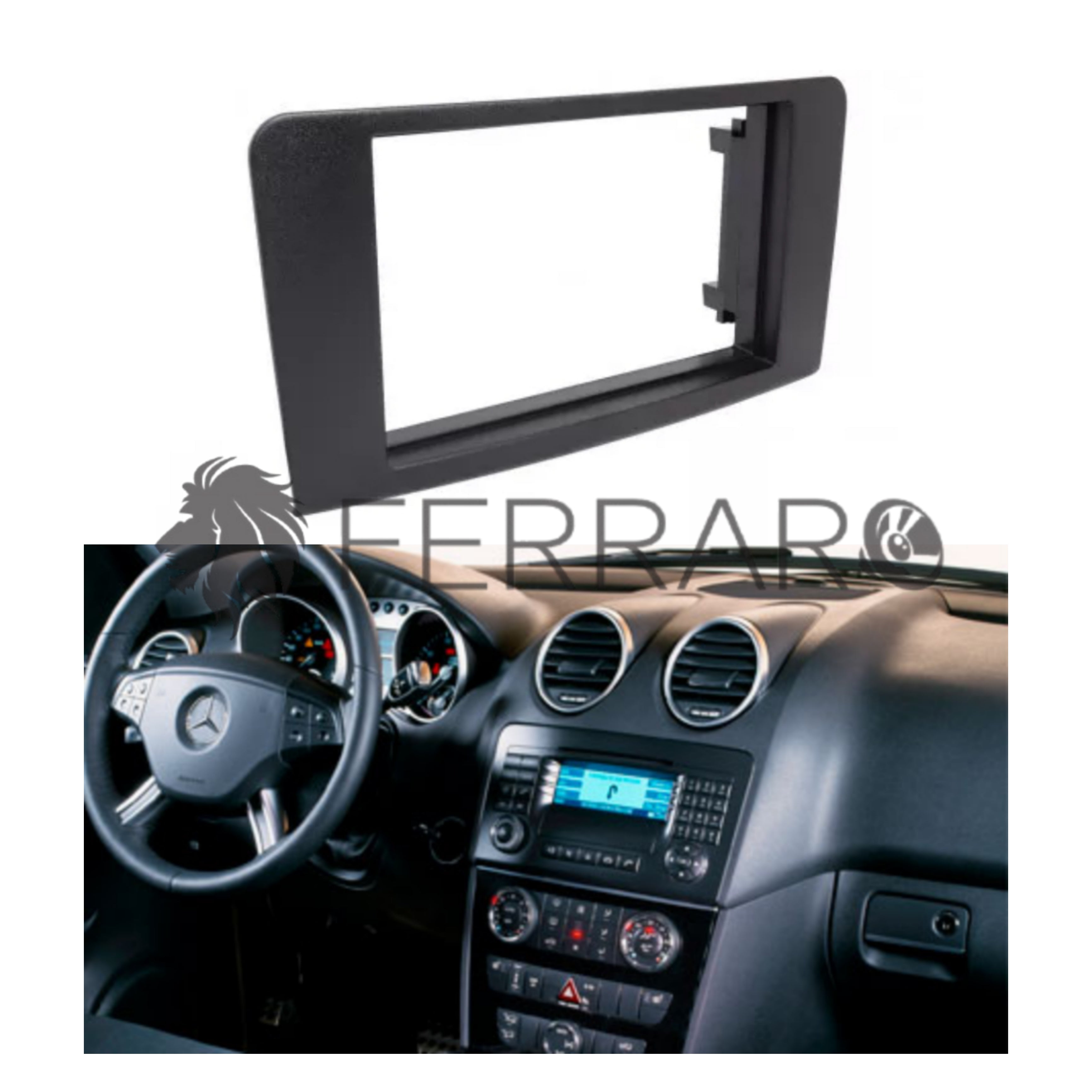 Car Radio Panel Kit, 2 Iso, Mercedes ML, 2006 - 2012