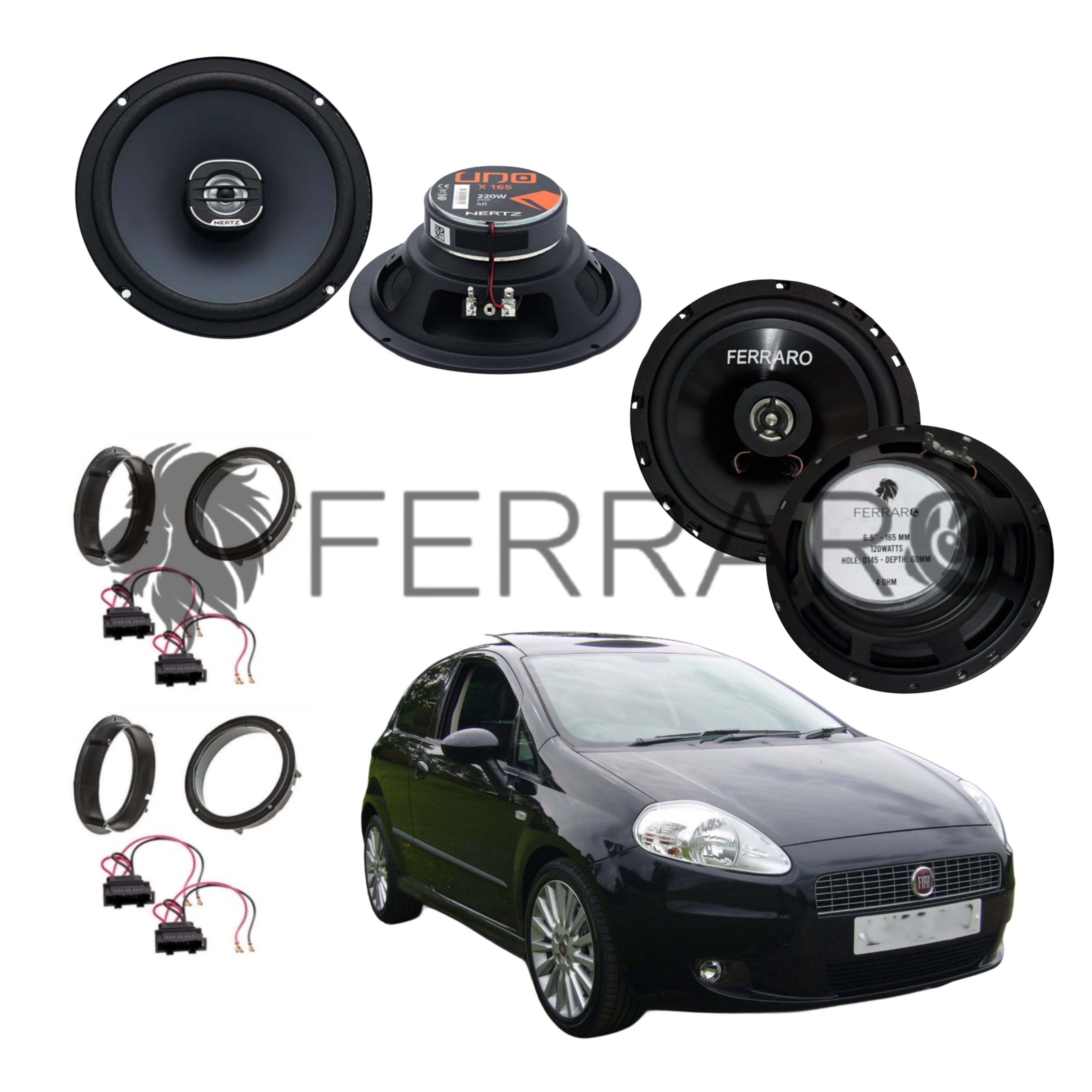 FerraroStore Kit 4 Casse, X 165, ASC-652PC, Ant/Post, per Fiat Grande Punto