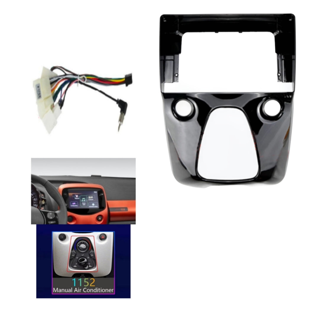 Kit Montaggio Autoradio 10.1"Pollici Citroen C1 | Peugeot 108 | Toyota Aygo (2014-2021) Mascherina, Cablaggio Autoradio Android
