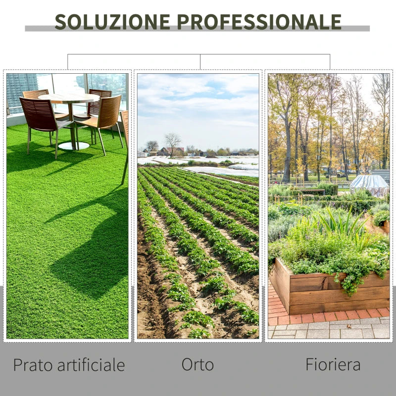 Outsunny Telo Pacciamatura 50x2m 100g/m² Telo Anti Erbacce Telo Nero per Orto, Serra, Giardino Drenante e Traspirante con Quadrettatura