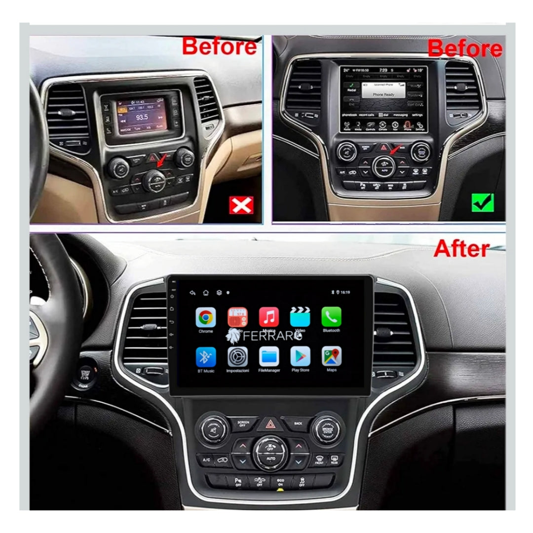 Autoradio per Jeep Grand Cherokee (WK2) Restyling (2014-2021) 9", Android, Bluetooth, CarPlay, Android Auto, 2GB/4GB/6GB/8GB Ram