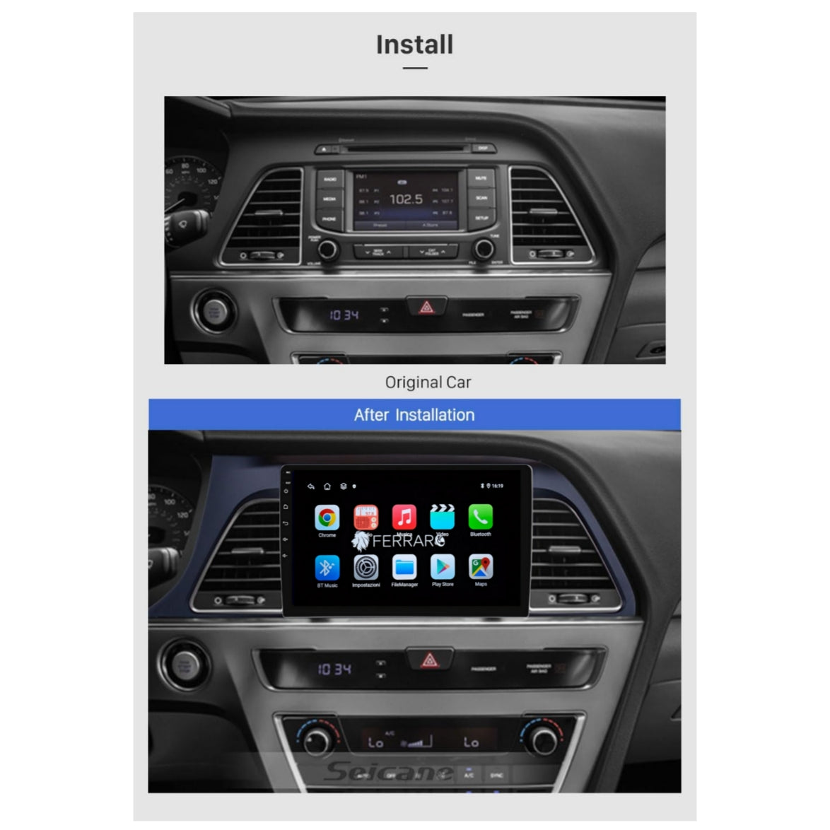 Autoradio per Hyundai Sonata 9 9" | 2015-2018 | Android | Bluetooth | CarPlay | Android Auto | 2GB/4GB/6GB/8GB Ram