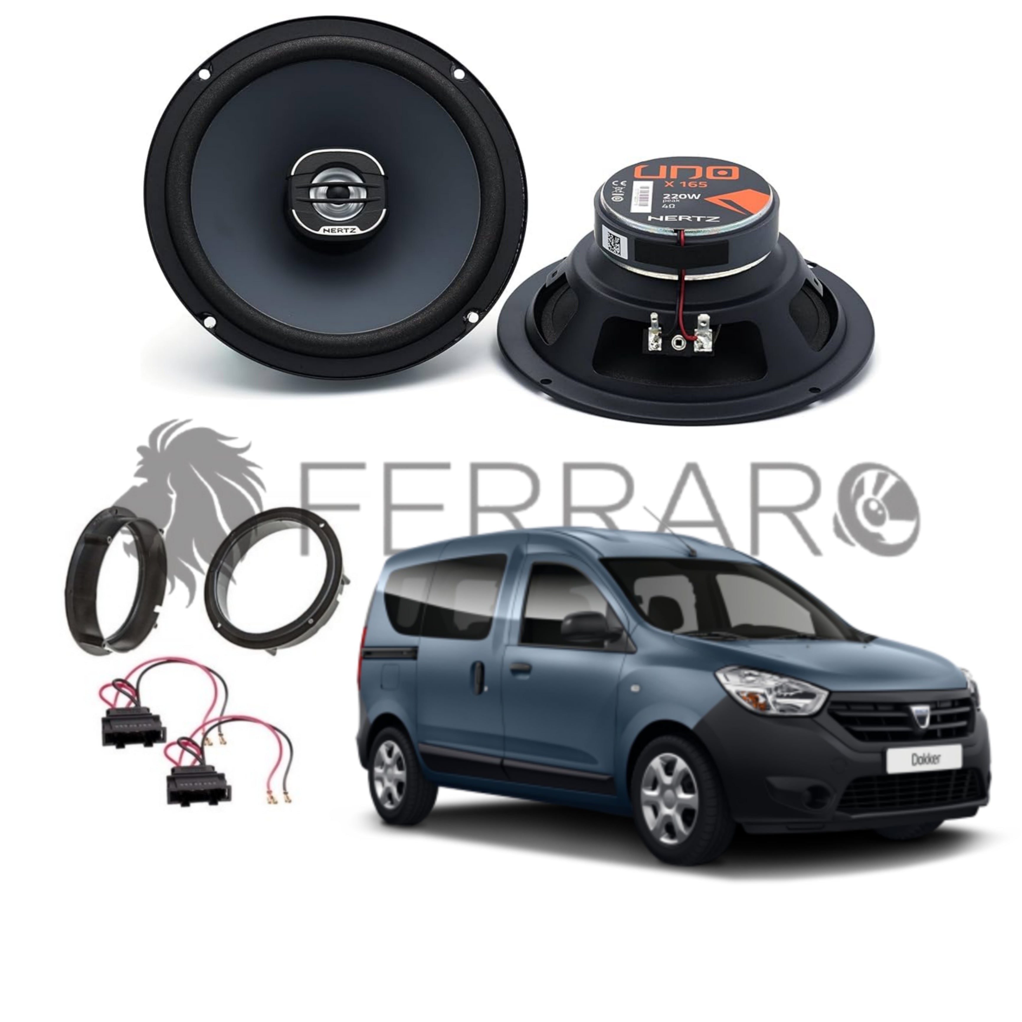 Kit Coassiali Hertz X165 165mm + Adattatori Per MINI – Suono Potente E Facile Sostituzione