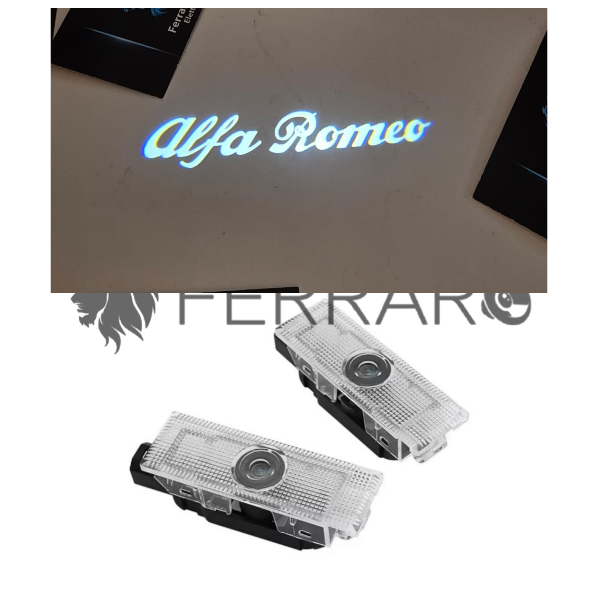 Luce di Cortesia Alfaromeo, Compatibilità in Descrizione, Plug and Play, Proiettore Logo