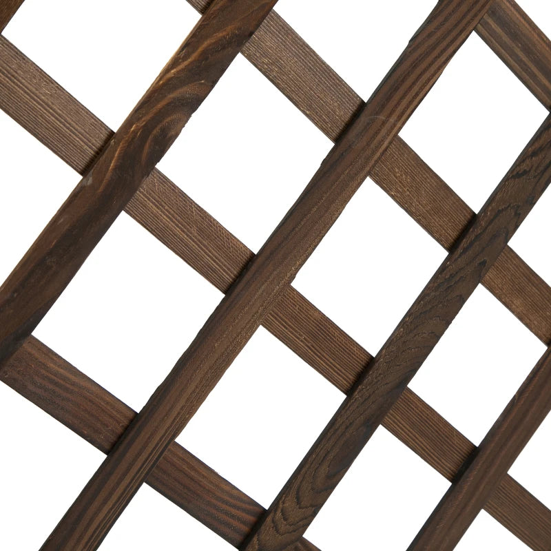 Outsunny Fioriera da Esterno con Grigliato per Rampicanti e Vaso, in Legno di Abete, 72.5x31.5x149.5 cm