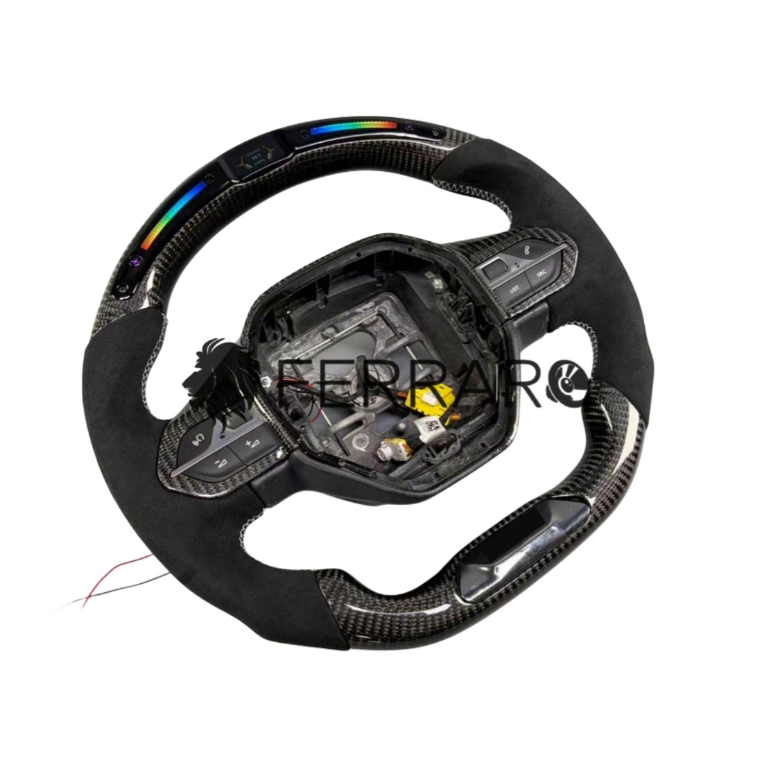 Volante Sportivo per Peugeot 3008, Carbonio, Customizzato in Pelle, LED