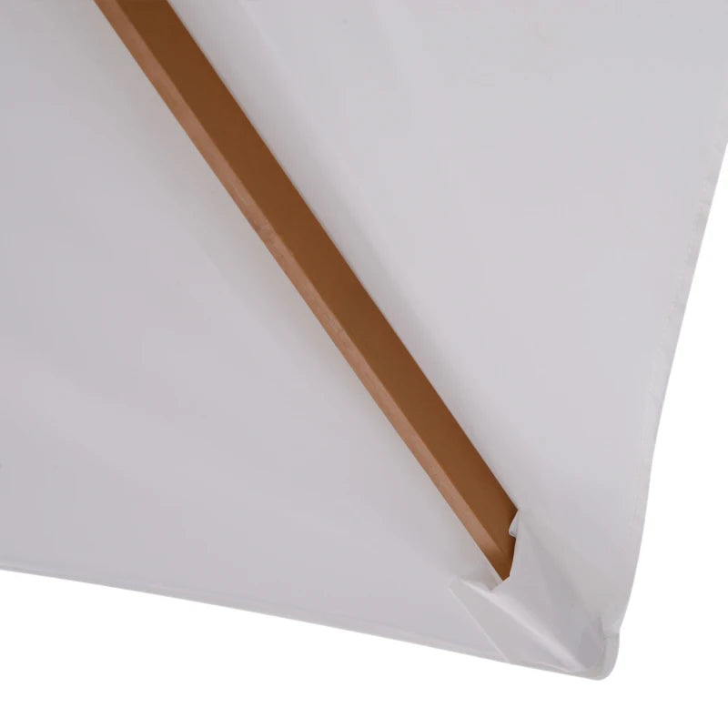 Outsunny Ombrellone m da Giardino 2x3 in Legno Laccato con Copertura Rimovibile, Bianco