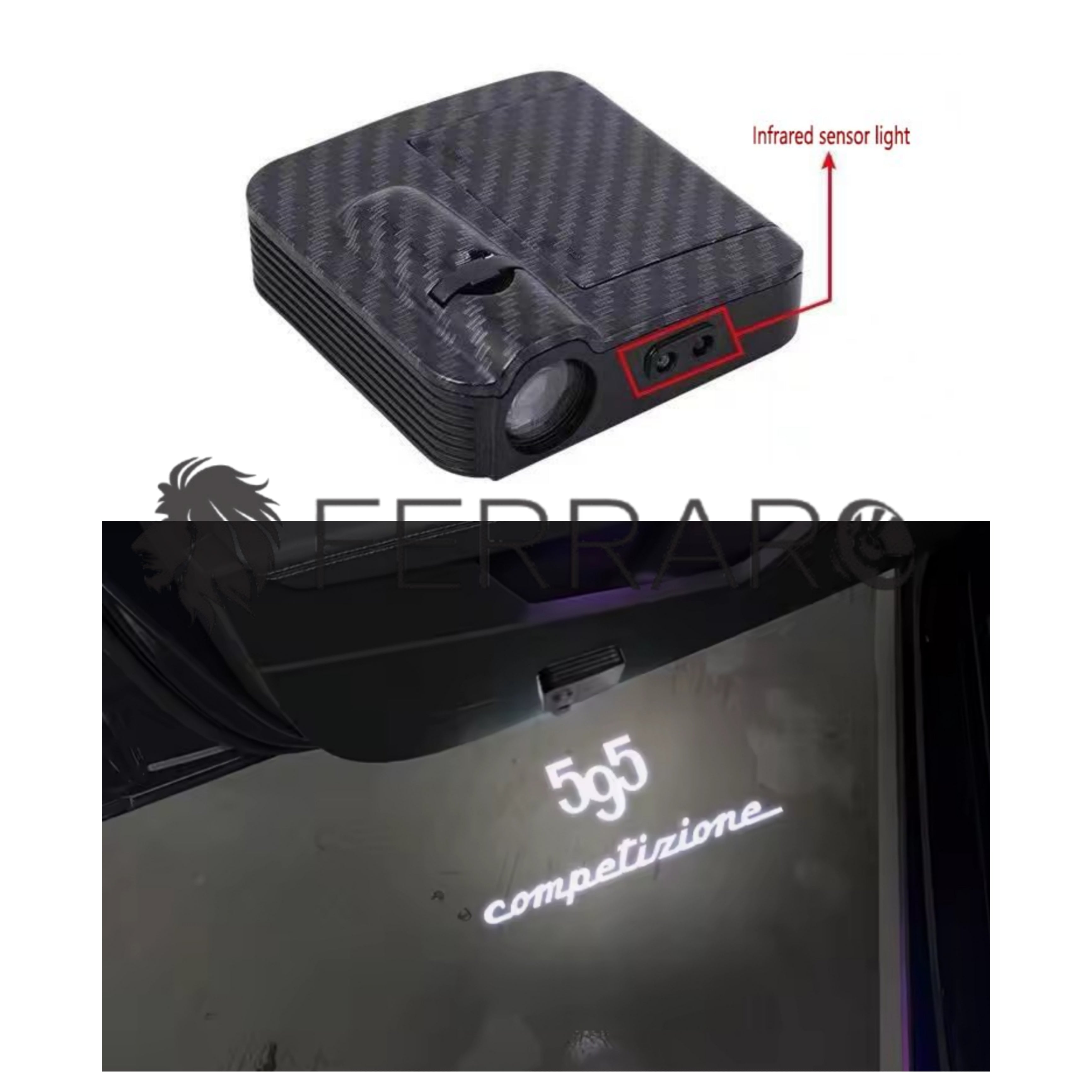 Luce Cortesia 595 Abarth | Universale | Adesivo | Batteria (NO INCL.)