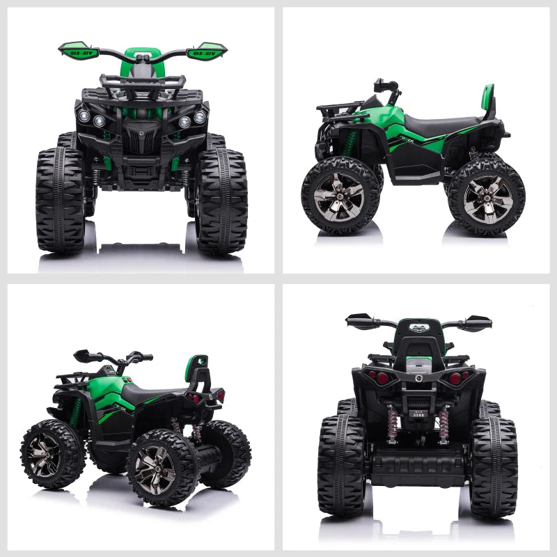 HOMCOM Quad per Bambini Elettrico 12V con Fari e Batteria Ricaricabile, Età 3-5 Anni, 100x65x73cm, Verde