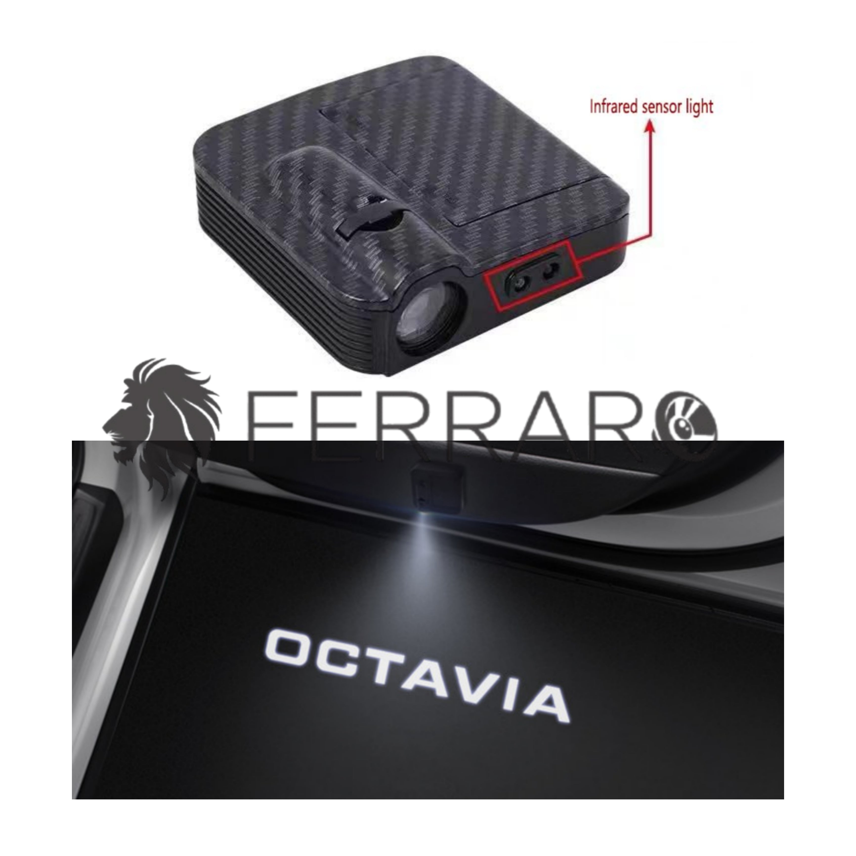 Luce Cortesia Skoda Octavia | Universale | Adesivo | Batteria (NO INCL.)