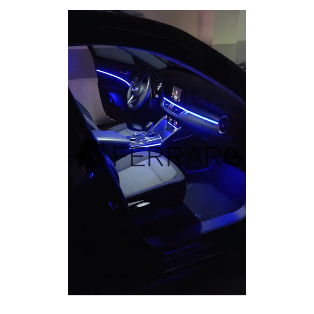 Ambient Light per Alfaromeo Giulia, Stelvio, Universale, Luci Ambiente con Comando da App, RGB Led, Led Dinamico