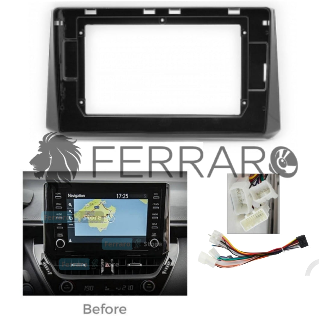 Kit Montaggio Autoradio 10.1"Pollici Toyota Corolla (2019-2025) Mascherina, Cablaggio Autoradio Android