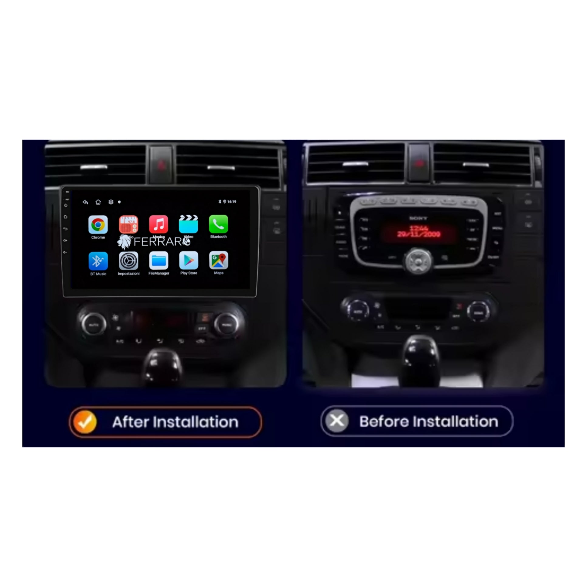 Autoradio per Ford Universale 9" | Anni in Descrizione | Android | Bluetooth | CarPlay | Android Auto | 2GB/4GB/6GB/8GB Ram