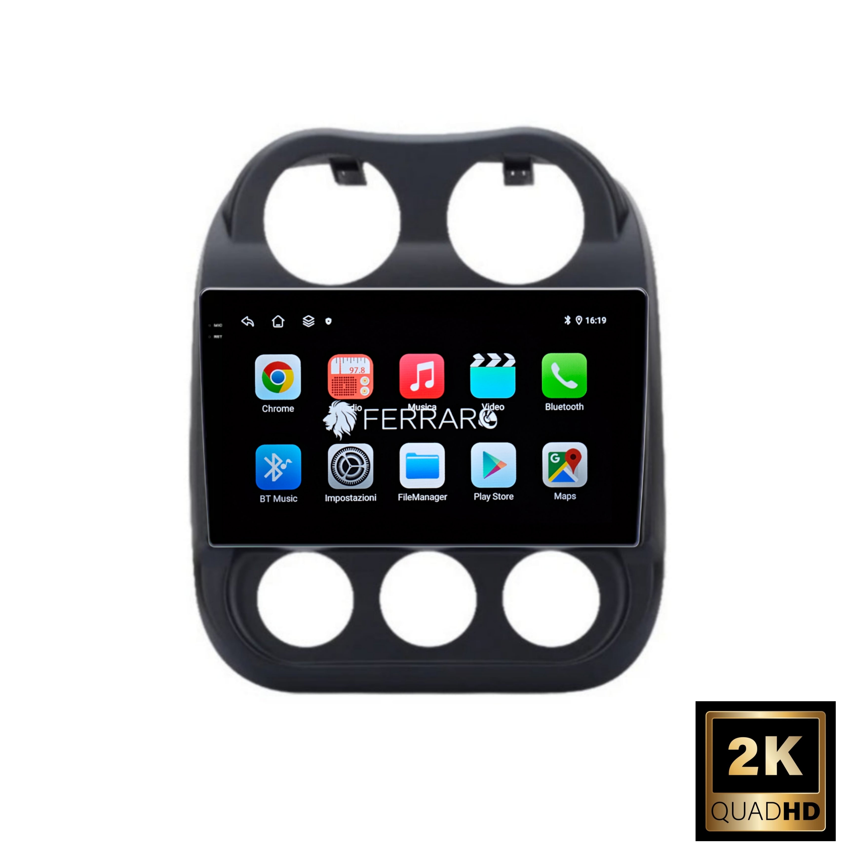 Autoradio per Jeep Compass Patriot 9" 2K | 2010-2016 | Android | Bluetooth | CarPlay | Android Auto | 12/256GB Ram