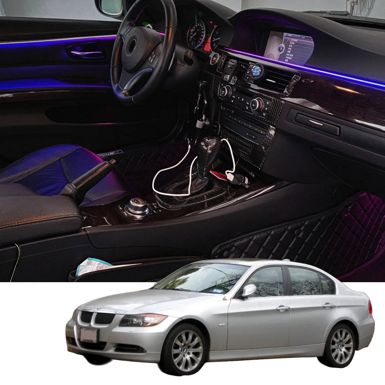 Ambient Light per BMW Serie 3 E90 (2005-2013), 64 Colori RGB
