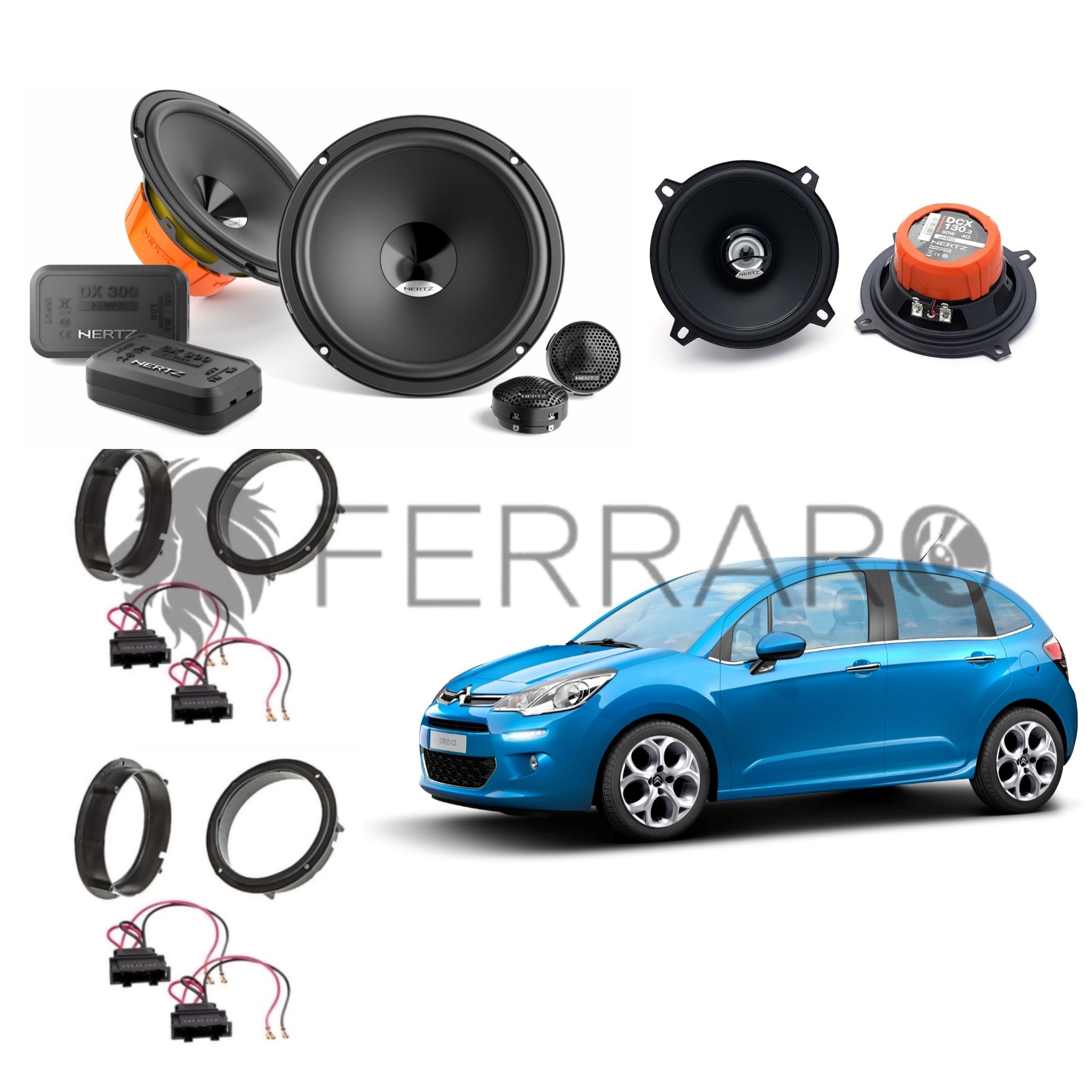 Hertz Kit 6 Casse | DSK 165.3 | DCX 130.3 | Ant/Post | Citroen C3 dal 2009>