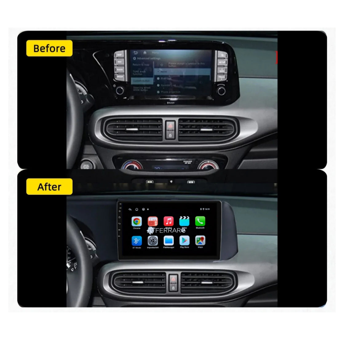Autoradio per Hyundai Grand i10 | Aura Nios 9" | 2019-2021 | Android | Bluetooth | CarPlay | Android Auto | 2GB/4GB/6GB/8GB Ram