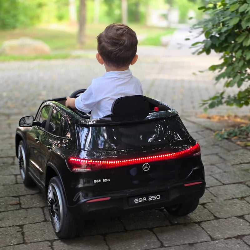 HOMCOM Macchina Elettrica per Bambini 3-8 Anni con Telecomando, Fari e Clacson, Nero