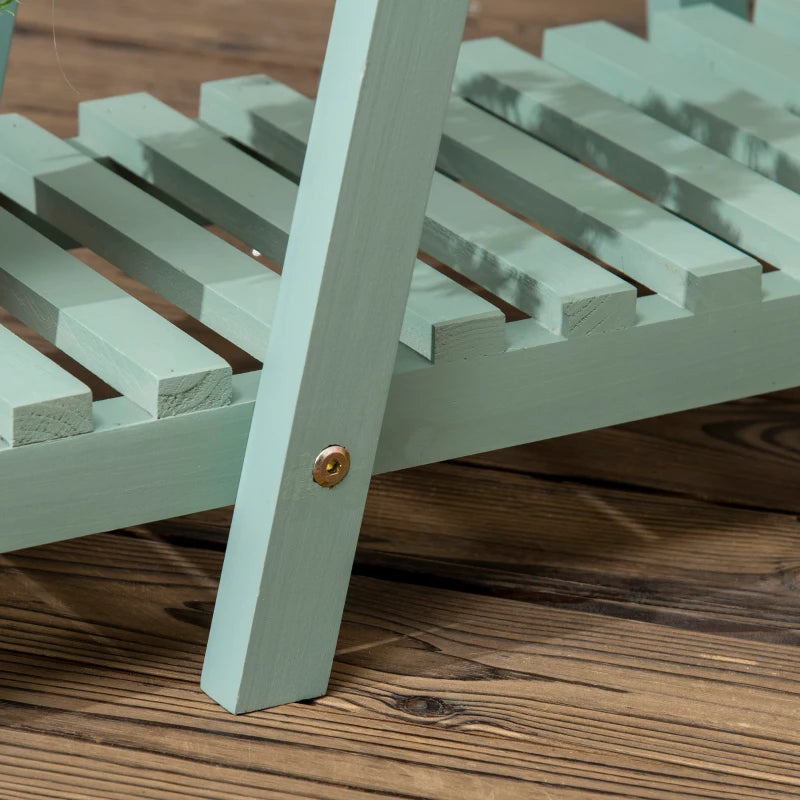 Outsunny Portapiante a 3 Livelli in Legno di Abete per Interni ed Esterni, 76x26x76 cm, Verde Chiaro