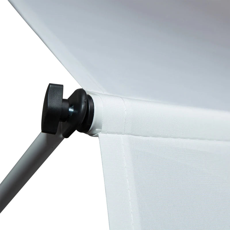 Outsunny Tenda da Sole da Esterno 2x1.5m a Rullo con Manovella, Altezza e Angolazione Regolabile, Bianco