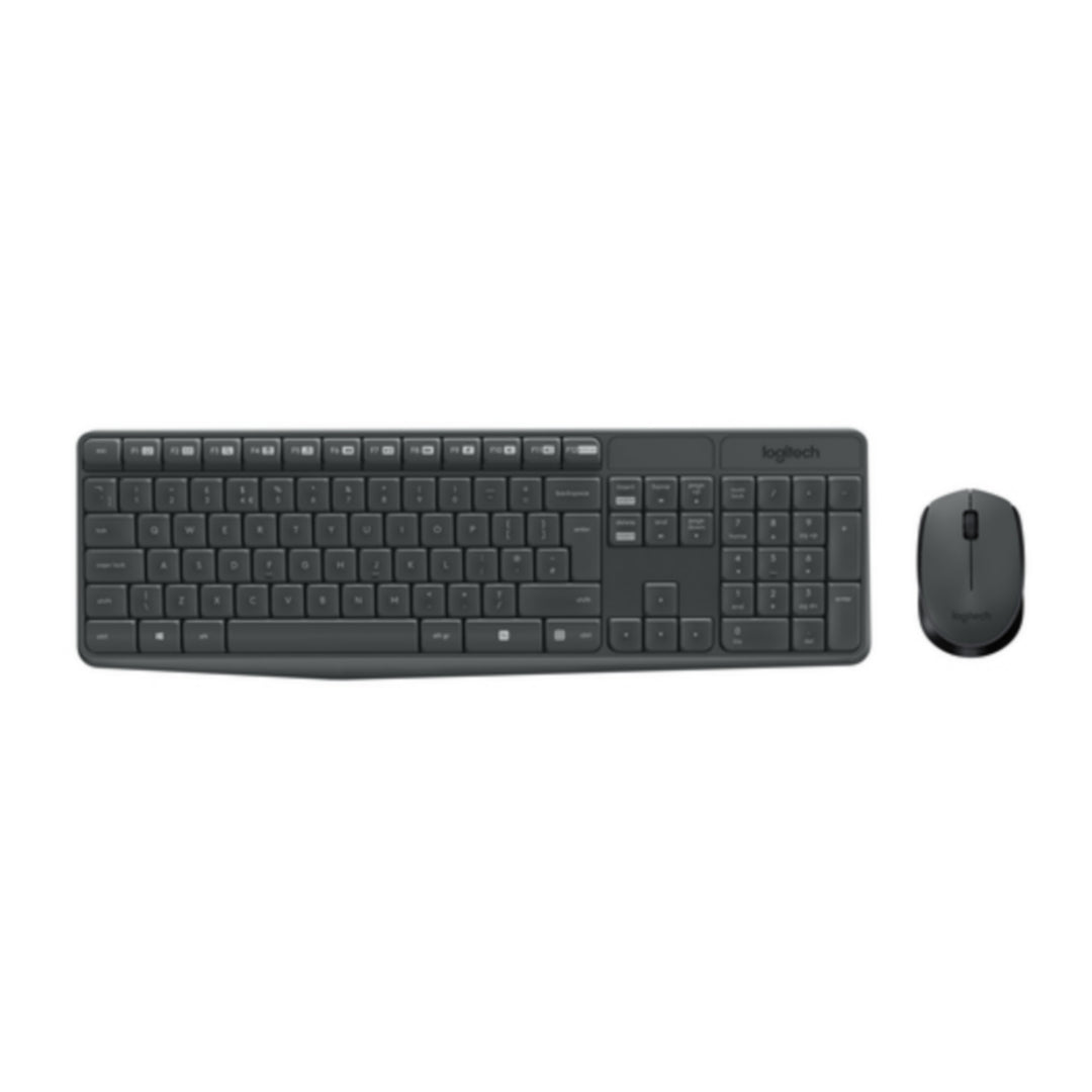 Logitech Tastiera + Mouse | Wireless, USB, Nero, MK235 920-007913