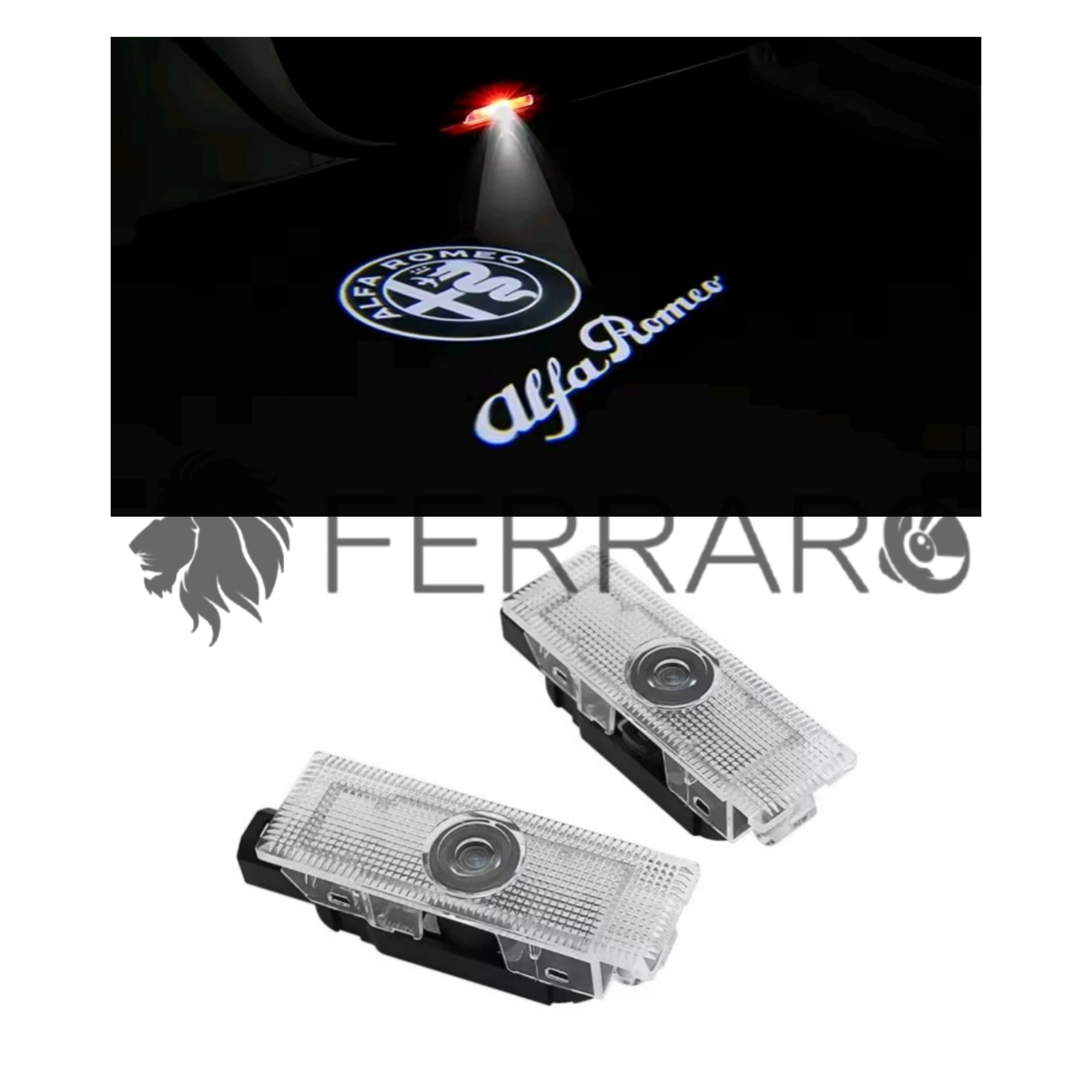Luce di Cortesia Alfaromeo | Compatibilità in Descrizione | Plug and Play | Proiettore Logo